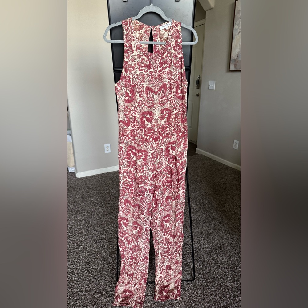 Maurie + Eve Red and White Patterned Jumpsuit